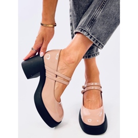 Salón Lorai caqui tacón ancho beige 1 Salón Lorai caqui tacón ancho beige 1