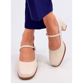 Mary Jane Keefel Salón de tacón beige 3