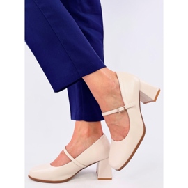Mary Jane Keefel Salón de tacón beige 2
