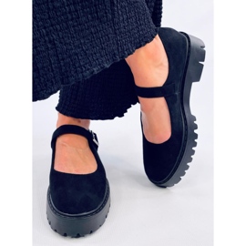 Holmess Bailarinas negras con plataforma y tiras negro 4