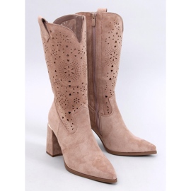 Botas tacón calado Strokes caqui marrón 2