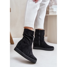 Botas con empeine con volantes y cuña oculta, Negro Zinradea 2