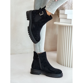 Botas Chelsea aislantes con cremallera y hebilla, Negro Kikiella 6