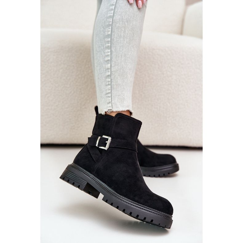 Botas aislantes de ante ecológico con cremallera y hebilla, negro Zinovelle 2 Botas aislantes de ante ecológico con cremallera y hebilla, negro Zinovelle 2