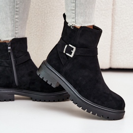 Botas aislantes de ante ecológico con cremallera y hebilla, negro Zinovelle 5