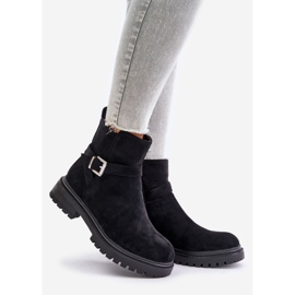 Botas aislantes de ante ecológico con cremallera y hebilla, negro Zinovelle 1