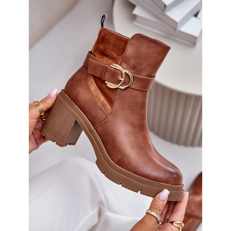 Botas De Tacón Alto Para Mujer, Aislante, Camel Inabelle marrón 2 Botas De Tacón Alto Para Mujer, Aislante, Camel Inabelle marrón 2