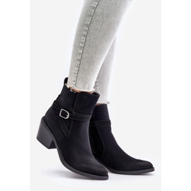 Botas vaqueras negras Glamer de tacón alto con puntera puntiaguda, aisladas y con cremallera negro 1