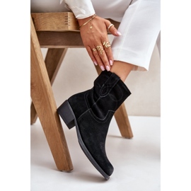 Botas Cowboy Mujer Ante Tacón Bajo Cálidas Sergio Leone BT284-S Negro 7