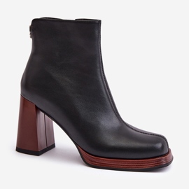 S.Barski Botas De Mujer De Piel Con Tacón Alto Con Aislamiento D&amp;A JC42-37 Negro 8