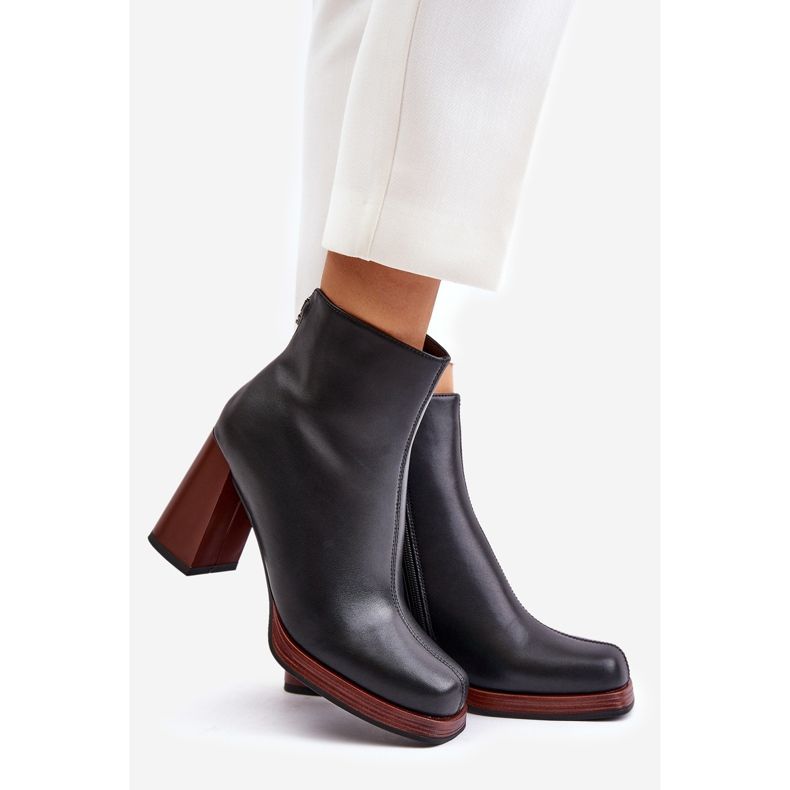 S.Barski Botas De Mujer De Piel Con Tacón Alto Con Aislamiento D&A JC42-37 Negro 1 S.Barski Botas De Mujer De Piel Con Tacón Alto Con Aislamiento D&A JC42-37 Negro 1