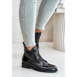 Botas De Charol Con Cremallera Aislante Tacón Plano S.Barski HY42-717 Negro 3