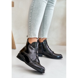 Botas De Charol Con Cremallera Aislante Tacón Plano S.Barski HY42-717 Negro 2