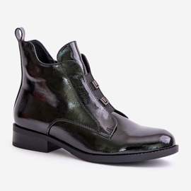 Botas De Charol Con Cremallera Aislante Tacón Plano S.Barski HY42-717 Negro 4