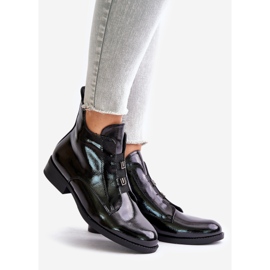 Botas De Charol Con Cremallera Aislante Tacón Plano S.Barski HY42-717 Negro 1