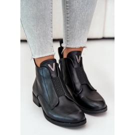 Botas bajas de mujer con tacón plano Warmed Black S.Barski HY42-119 Black negro 5