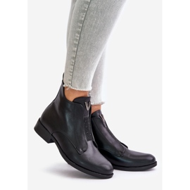 Botas bajas de mujer con tacón plano Warmed Black S.Barski HY42-119 Black negro 1