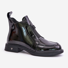 S.Barski Botines Mujer Charol Con Cremallera D&amp;A JC42-24 Negro 4