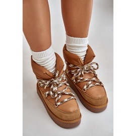 Botas de nieve para mujer de ante con cordones gruesos D.Franklin DFSH375003 Marrón 10