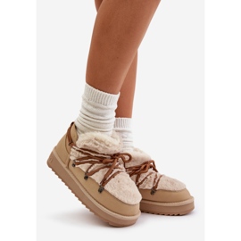 Botas de nieve de plataforma baja con pelo D.Franklin DFSH370011 Beige 1