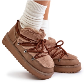Botas de nieve de plataforma baja con pelo D.Franklin DFSH370011 Marrón 13