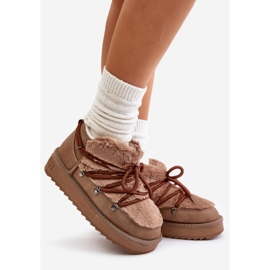 Botas de nieve de plataforma baja con pelo D.Franklin DFSH370011 Marrón 1