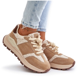Zapatillas Mujer Piel Piel Big Star OO274A317 HI-POLY System Beige 9
