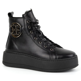 Olivier Botas de invierno de mujer de piel con aislamiento 1174 negro 2