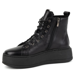 Olivier Botas de invierno de mujer de piel con aislamiento 1174 negro 1