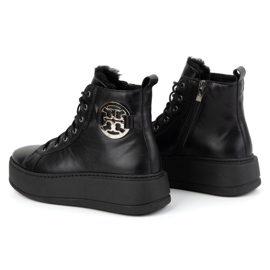 Olivier Botas de invierno de mujer de piel con aislamiento 1174 negro 5