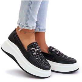 Mocasines Mujer Piel Plataforma Con Adorno Vinceza 89105 Negro 10