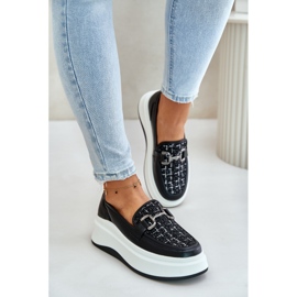 Mocasines Mujer Piel Plataforma Con Adorno Vinceza 89105 Negro 3