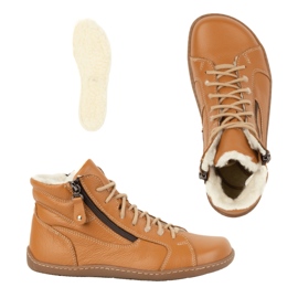 Olivier Zapatos mujer minimalistas descalzos piel invierno 1261 rojo naranja 2