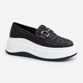 Mocasines Mujer Piel Plataforma Con Adorno Vinceza 89105 Negro 4