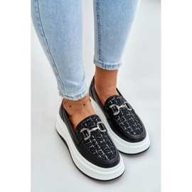Mocasines Mujer Piel Plataforma Con Adorno Vinceza 89105 Negro 6