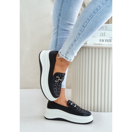 Mocasines Mujer Piel Plataforma Con Adorno Vinceza 89105 Negro 7