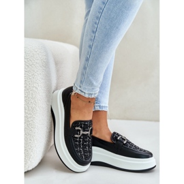 Mocasines Mujer Piel Plataforma Con Adorno Vinceza 89105 Negro 8