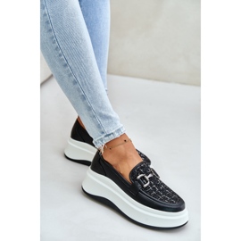Mocasines Mujer Piel Plataforma Con Adorno Vinceza 89105 Negro 9