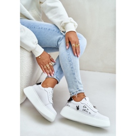 Zapatillas Deportivas De Mujer De Piel Con Plataforma Con Alfileres Y La Inscripción Vinceza 89102 Blanco 7