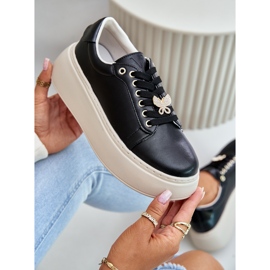 Deportivas Mujer de Piel con Plataforma y Pin Vinceza 89101 Negro 2