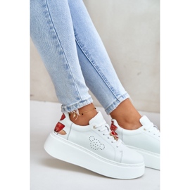 Vinceza Deportivas Mujer de Piel con Plataforma con Pin y Flor Decorativa 89100 Blanco 10