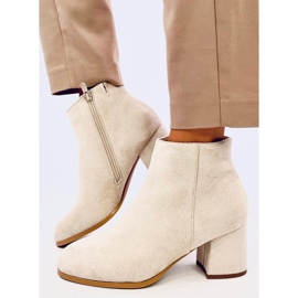 Marple Botines tacón liso beige 3