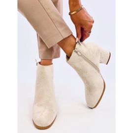 Marple Botines tacón liso beige 2