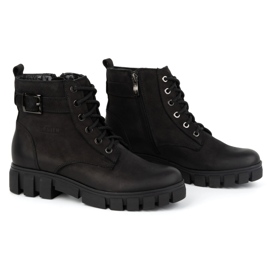 Olivier Botas de mujer de piel, con aislamiento, 373BB, negro 3