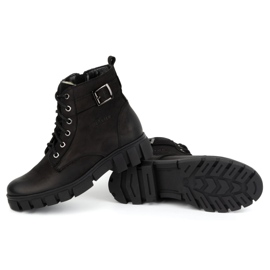 Olivier Botas de mujer de piel, con aislamiento, 373BB, negro 4