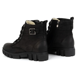 Olivier Botas de mujer de piel, con aislamiento, 373BB, negro 5