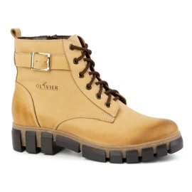 Olivier Botas de mujer de piel, aislantes, 373BB, beige 2