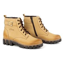 Olivier Botas de mujer de piel, aislantes, 373BB, beige 4