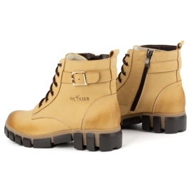 Olivier Botas de mujer de piel, aislantes, 373BB, beige 6