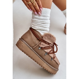 Botas de nieve de plataforma baja con pelo D.Franklin DFSH370011 Marrón 3
